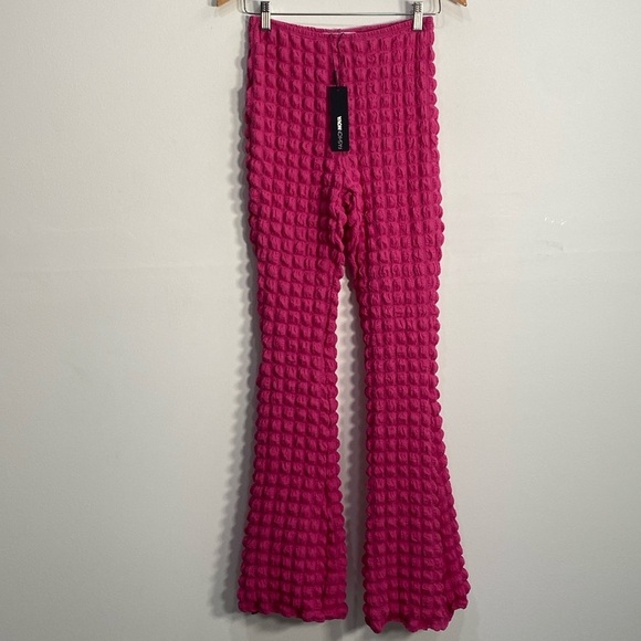 Fashion Nova Popcorn Pant Set Flare Medium Barbiecore - Picture 3 of 13